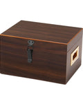 Heavy Duty 4 Pack Spring Toggle Latch 2.8 Inch Black Stainless Steel Cabinet Door Latch With Hex Head Screws on wooden storage box.