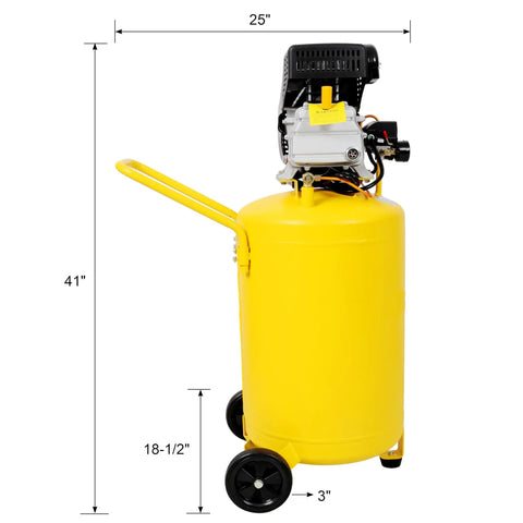 Heavy Duty 21 Gallon Vertical Air Compressor 2.5 HP 115 PSI Electric On Wheels Cast Iron Pump Oil Lubricated High Capacity Tank For Pneumatic Tools And Garage Projects
