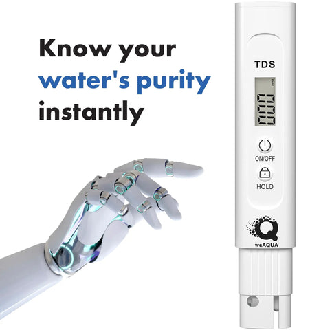 Self Calibrating TDS Water Tester With AI Precision For Quick, Super Accurate Readings Of Drinking Water And Hydroponics, Easy Digital TDS And PPM Checks, Reliable Water Quality Meter For Everyday Use, white LCD meter