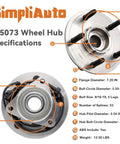 Front Wheel Hub And Bearing Assembly 515073 For Dodge Ram 1500 2002 2005 Standard Cab Replacement Part Specifications
