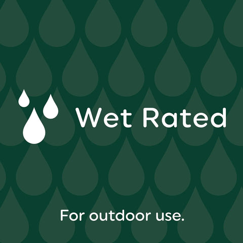 Image showing text 'Wet Rated' for Ultra Bright Outdoor Flood Light Bulb, Warm White 3000K, Wet Rated, Dimmable, 3000 Lumens, 27W