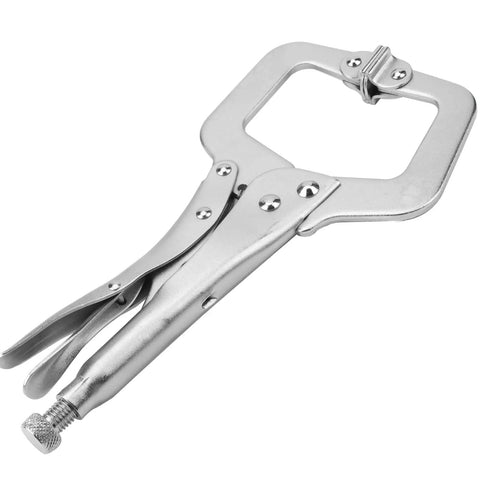 11 Inch Large C Clamp Locking Pliers Set With Swivel Pads, Heavy Duty Vise Grip for Woodworking and Welding, Adjustable