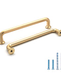 10 Pack 5 Inch Center To Center Brushed Brass Kitchen Cabinet Pulls Zinc Alloy Solid Round Cabinet Handles with screws included