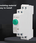 Heavy Duty DIN Rail Mount Push Button Switch 230V AC 2NO 2NC, side view on black background