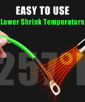 Waterproof Heat Shrink Tubing Kit With Adhesive Lined Dual Wall Tubes 365 Pieces Three To One Shrink Ratio demonstration at 257°F