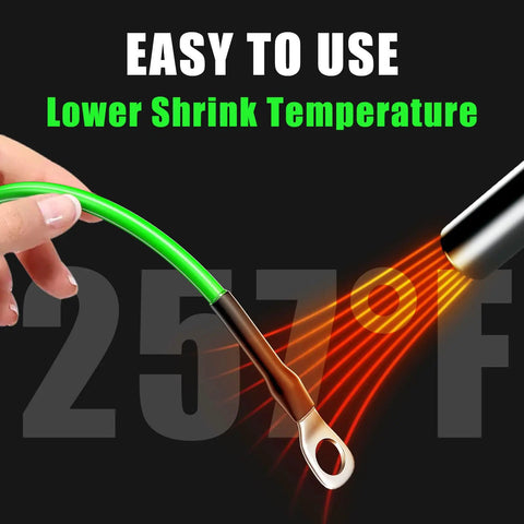 1-1/4 Inch 3 To 1 Large Marine Grade Adhesive Lined Heat Shrink Tubing Wrap Set demonstration with heat gun