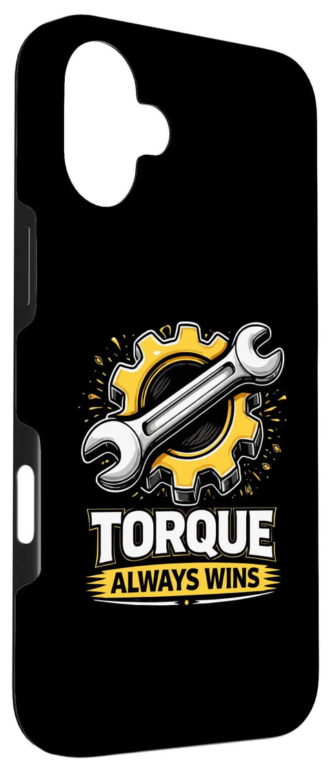 Rugged Wrench Gear Power Graphic Case For IPhone 16 Plus Built For Auto Techs And Weekend Wrenchers Durable Protective Phone Cover With Bold Gear Emblem Dyno Ready