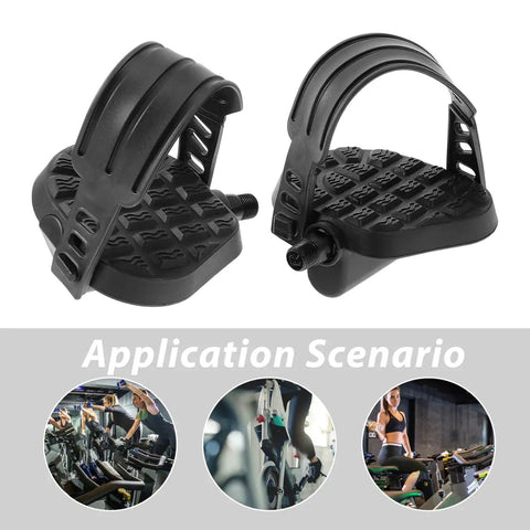 Replacement Bike Pedal Plates For Exercise Bike Beefy Heavy Duty Folding Pedals With Straps Built To Last