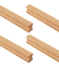 Slick Beech Wood Cabinet Pulls Set Of 4 With 96mm Hole Spacing Drawer Handles Lacquer Finish Easy Install