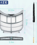 Dryer Lint Filter Replacement For LG And Kenmore Dryers Fits DLEX9000V DLEX8000V with size measurements and vent trap brush