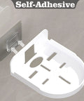 Self-adhesive white wall shelf for cameras, shown installed on wall, part of 4 Pack Adhesive Wall Mounts For Security Cameras And Baby Monitors.