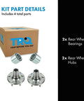 Rear Wheel Bearing And Hub Kit Set For Subaru Forester 1998 2008 Impreza 1993 2007 Legacy 1990 1999 Includes Two Bearings Two Hubs