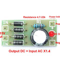 Three Pack AC DC Converter Kit 6V 12V 24V To 12V 6V Full Bridge Rectifier Filter Power Supply Module For Model Trains LED Projects 1N4007 Rectifier Input 6V 32V Capacitance 470UF showing circuit board with components.