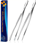 Two Pack 12-Inch Kitchen Tweezers Set, Extra Long Stainless Steel Fine Tweezer Tongs, rust resistant, with packaging