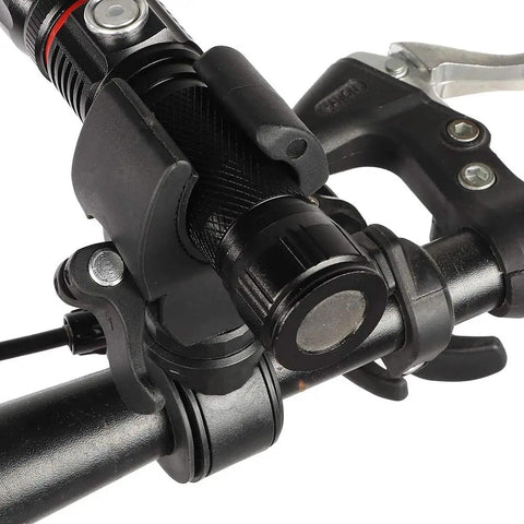 Universal Bicycle Flashlight Holder With Non Slip Rubber Clamp And 270 Degree Rotation For Handlebar Or Fork Or Under Seat Mount