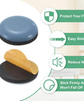 20-Pack Furniture Sliders With Self Adhesive PTFE Pad Mover Glides For Chair Kitchen Appliances And Round Floor Protectors In Grey showing top and bottom views.