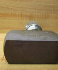 Rexroth Bosch DRV12-1.0/12V flow control valve, industrial grade, two 1/2-in NPT ports, close-up of base and side view