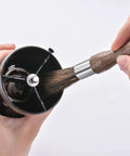 Using Barista Grade Coffee Grinder Cleaning Brush With Natural Boar Bristles And Walnut Handle Hanging Strap For Easy Drying Pro Home Kitchen Tool