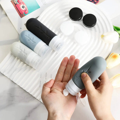 Must Have 18 Pack Travel Bottles Set With TSA Approved Silicone Containers, Leak Proof Refillable Toiletries Kit demonstration