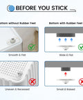 Instructional image showing proper conditions for Heavy Duty Self Adhesive Caster Wheels And Appliance Rollers For Kitchen Countertop Sliding.
