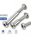 Badass Hex Socket Binding Post Bolts with Barrel Nuts Furniture Connector Fasteners made of 304 Stainless Steel 40 mm M3 OD 4 mm 5 pcs Kit