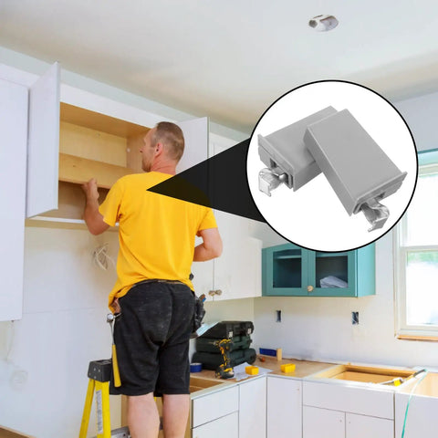 Installation of Heavy Duty Cabinet Hinges With Soft Close Concealed Box Hinges For Frameless Kitchen Cabinets Gray Metal