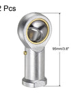 2 Piece Heavy Duty Female Rod End Bearing With 3/4 Inch Bore And 3/4-16 Right Hand Thread shown from the front with measurements.