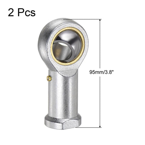 2 Piece Heavy Duty Female Rod End Bearing With 3/4 Inch Bore And 3/4-16 Right Hand Thread shown from the front with measurements.