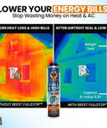Before and after comparison of Heavy Duty Spray Foam Insulation Kit Class A Fire Rated R Value 8 24 showing energy efficiency with color imagery.