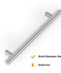 25 Pack Solid Stainless Steel Cabinet Pulls Satin Nickel Euro Style T Bar Drawer Handles Dresser Pulls Center To Center 7-9/16 Inches