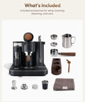 Game Changing Dual Boiler Espresso Machine With Integrated Precision Grinder And Dual Weight Sensors For Reliable Shot Prep and silky steamed milk accessories.