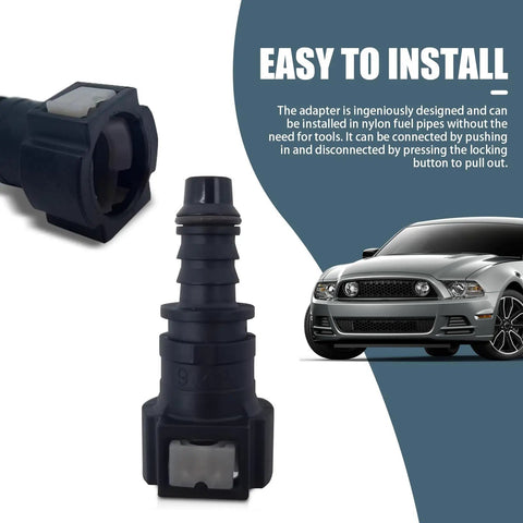 No Sweat Auto Fuel Line Quick Connect Male Female Joint Fitting Straight Hose Adapter 9.49 Mm Id 8 Mm Tube side view showing solid grip design