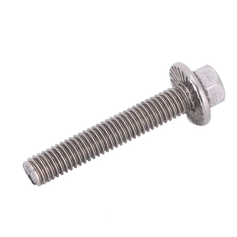 Top Quality M6 Hex Flange Screws 304 Stainless Steel Bolts For Tough Jobs Includes 10 Pcs With Five Awesome Lengths, showing an individual bolt.