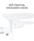 Close-up of Thinline SimpleSpa SS150 Fresh Water Bidet Attachment For Non Electric Toilets White with self-cleaning nozzle detail.