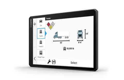 OTR1020 Renewed 10-Inch GPS Truck Navigator With Extra Large High-Res Screen showing custom truck routing options