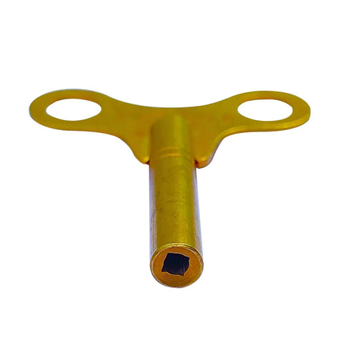 Brass Replacement Clock Key For Key Wind Clocks 2.25 Mm Square Prong Size 0 Repair Part shown from front angle