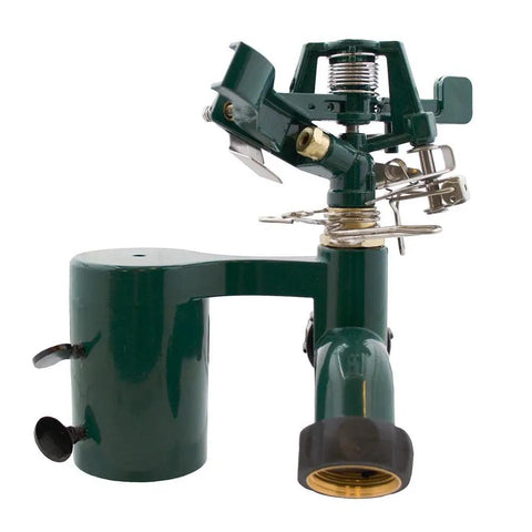 Adjustable T-Post Fence Sprinkler Delivers Big Coverage for Lawns and Yards Attaches to Metal Posts Durable Zinc Construction