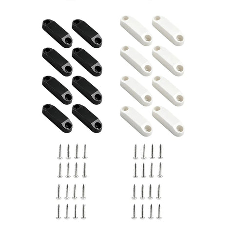 Low-Profile Magnetic Door Catch and Drawer Latch Kit, 4 Pairs, Black Cabinet Hardware for Campers and RVs, plus screws, black and white latches
