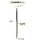 Aluminum Window Channel Balance 27 Inch Length Nine Sixteenths Inch Width One Half Inch Depth Supports 26 To 30 Lb Sash Weight For Sliding Windows Without Sash Guide Smooth Glide Heavy Duty Aluminum Finish dimensions diagram