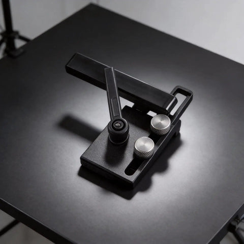 Beefy Aluminum Miter Track Stop for Router Table 19mm T Slot Limiter with 90 Degree Lock Handle on black surface