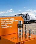 Trailer Jack Drill Adapter Kit 1 Inch Drive Shaft 2 In 1 For Cordless Drill And Ratchet Stainless Steel with RV in background