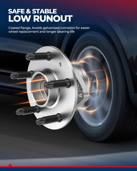 Front Wheel Bearing And Hub Assembly 513448 Drop In Fit For Toyota RAV4 2019 To 2023 Camry 2018 To 2022 in action with tire