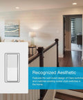 Caseta Smart Claro 3 Way Accessory Switch Pair With Diva Dimmer Or Claro Smart Switch in modern living room setting