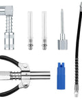 Grease Gun Accessory Kit With Hose 90 Degree Coupler Set Including Needle Dispenser Two Needle Nozzles Nozzle Cleaner