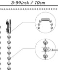 Stainless Steel Bead Chain Connectors And Clasps Pack 100 Pieces Of 4 Inch Ball Chain Links For Jewelry Making, 10cm chain