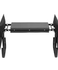 Height Adjustable Garden Kneeler Seat With Foldable Bench front view showing dual tool pouches and non slip feet