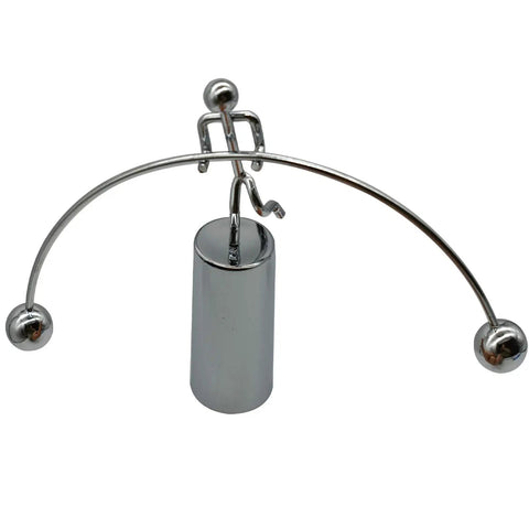 Balance Physics Desk Toy Kinetic Weightlifter Steel Man Figure With Plastic Base Newtonian Tumbler Design That Will Not Fall