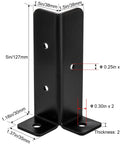 8 Pack Adjustable Deck Post Anchor Base Brackets Built Tough For 1.5x1.5, 2x2, 2x4, 4x4 Posts, black bracket with dimensions