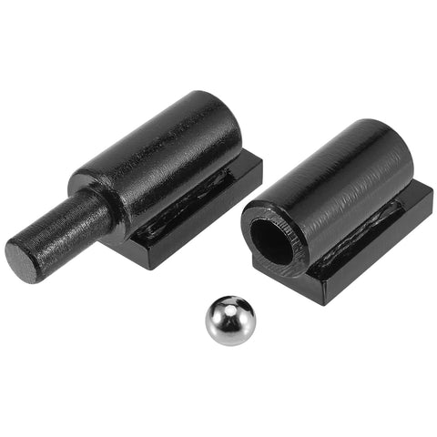 Heavy Duty 5 Inch Barrel Gate Hinge Set For Iron Weld On Install 4 Pack 450 Pound Capacity Barrel Style Gate Hinges For Heavy Swing Gates And Doors Trailer Ramp Gate Hinges, black finish with ball bearing.