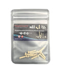 Top Shelf M3x16 PEEK Hex Head Screws 10 Pack in a clear bag showing plastic screws for precision electronics and medical projects.